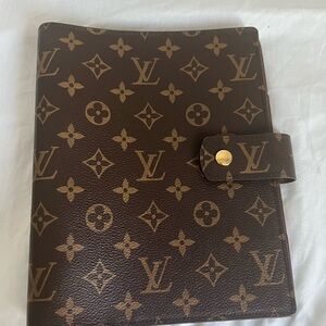 Louis Vuitton Ring Agenda Cover Monogram Canvas GM Brown